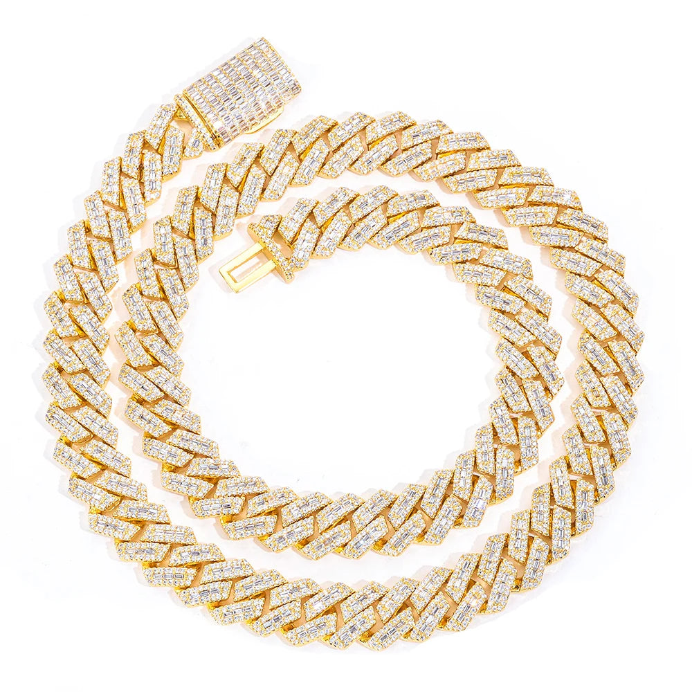 Iced Out Cuban Chain Necklace Stainless Steel 14MM