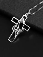 Jesus Cross Stainless Steel Pendant Necklace