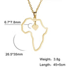 Africa Map Animals Pendant — Stainless Steel