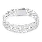 Iced Out Miami Cuban Link Bracelet for Men, Full CZ Diamond Hip Hop Bling Jewelry, Rapper Streetwear Accessory