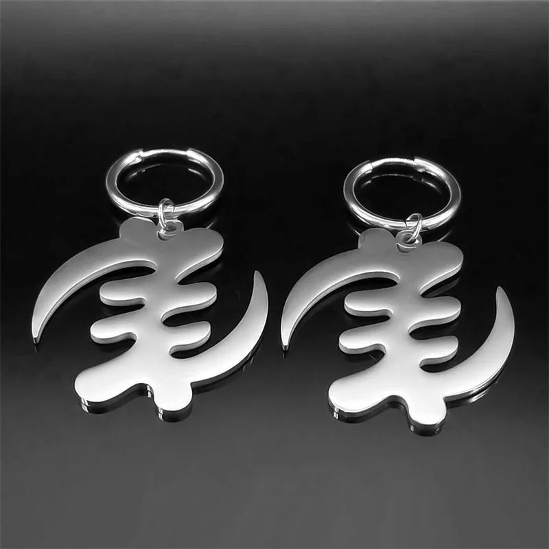 Africa Symbol Hoop Earrings — Stainless Steel