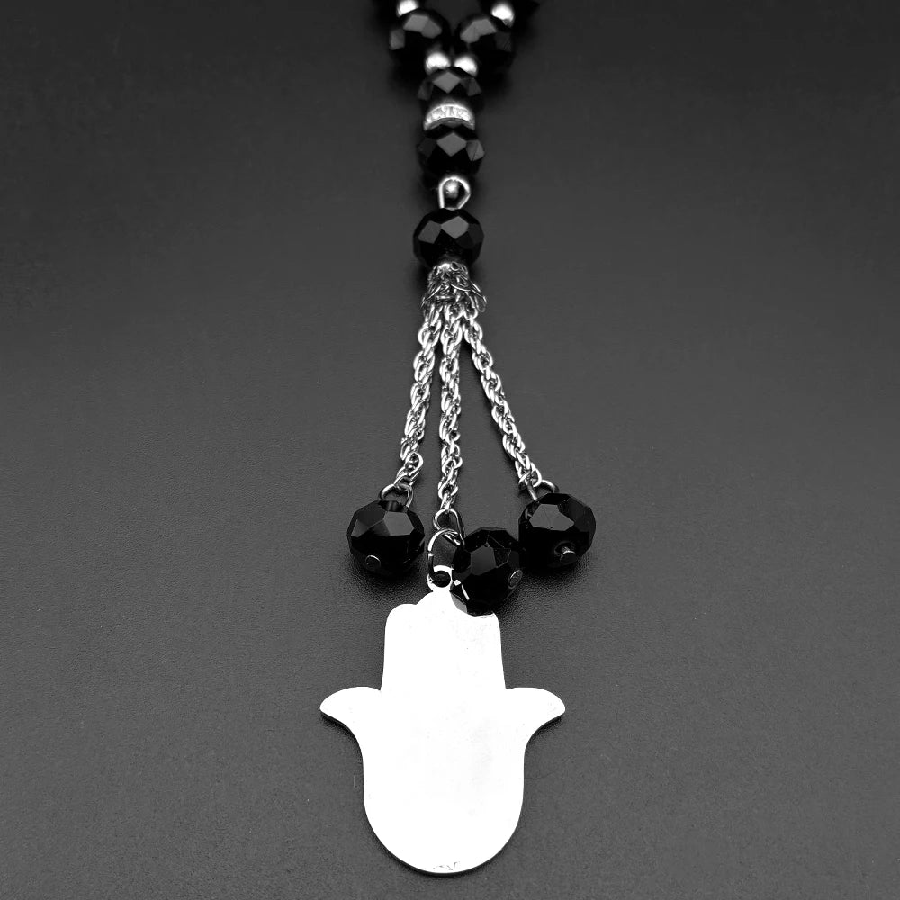 Hamsa Hand Pendant Necklace — Stainless Steel