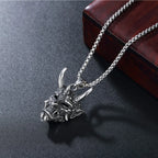 Samurai Devil Mask Pendant Necklace