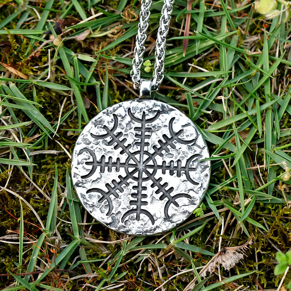 Viking Aegishjalmur Stainless Steel Pendant Necklace