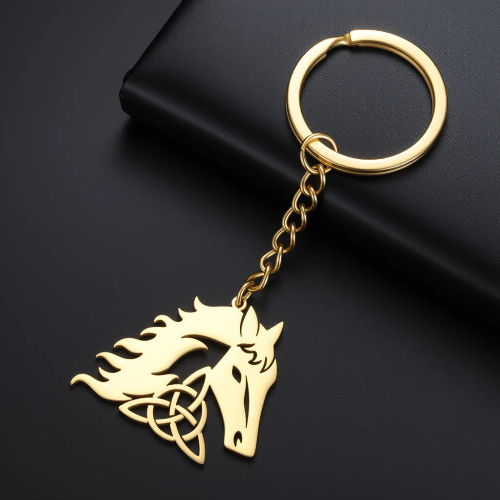 Hollow Horsehead Keychain for Men & Women — Stainless Steel