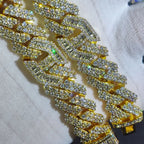 Iced Out Cuban Chain Necklace Stainless Steel 15MM