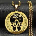 Hamsa Ankh Eye of Horus Pendant Necklace