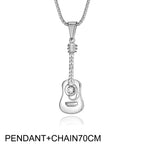 Guitar Stainless Steel Pendant Necklace