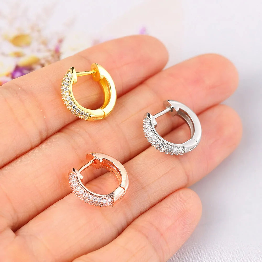 Iced Out Hoop Earrings — Stainless Steel