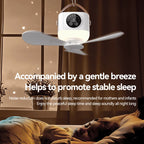 Portable Ceiling Fan, 4 Speeds, LED Display, 3-Level Night Light, 1-8H Timer, 3600mAh, Remote Control, Quiet USB Fan