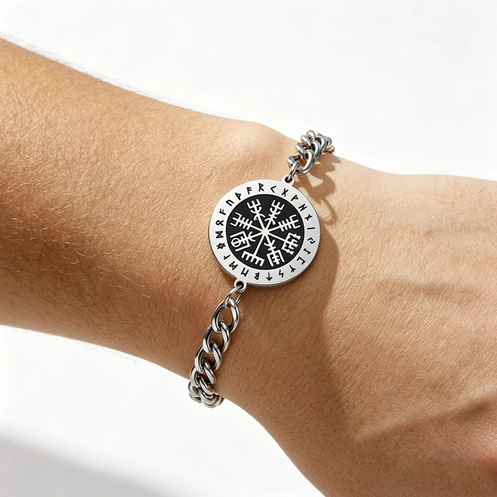 Norse Vegvisir Compass Bracelet — Stainless Steel