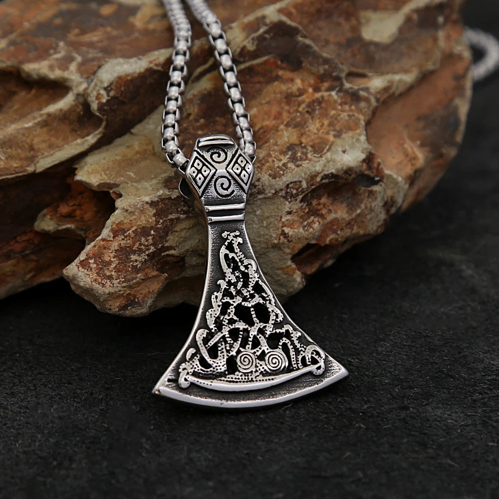 Viking Thor Axe Pendant — Stainless Steel