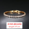 ZHOUYANG Tennis Bracelets For Women Simple Luxury Round Crystal Gold Color Bangle Chain Wedding Female Gift Wholesale Jewelry