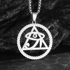 Ancient Egyptian Gods Eye of Horus Triangular Eye Stainless Steel Necklace Suitable for Men and Girls Retro Punk Lucky