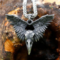 Viking Raven Stainless Steel Pendant Necklace