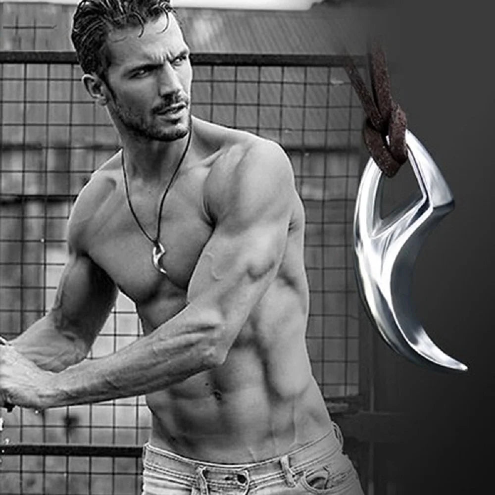 Wolf Tooth Rope Pendant — Stainless Steel