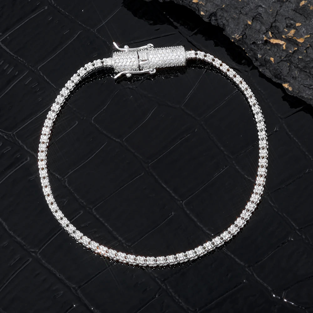 Iced Out Diamond Clasp Chain Necklace 2.4MM