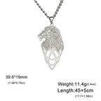 My Shape Lion King Crown Pendent Necklaces for Men Boys Stainless Steel Punk Animal Wolf Charms Choker Chains Hip Hop