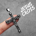 Cross Skull Jesus Pendant Necklace Stainless Steel