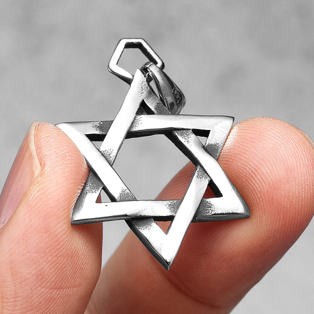 Star of David Pendant Necklace Stainless Steel