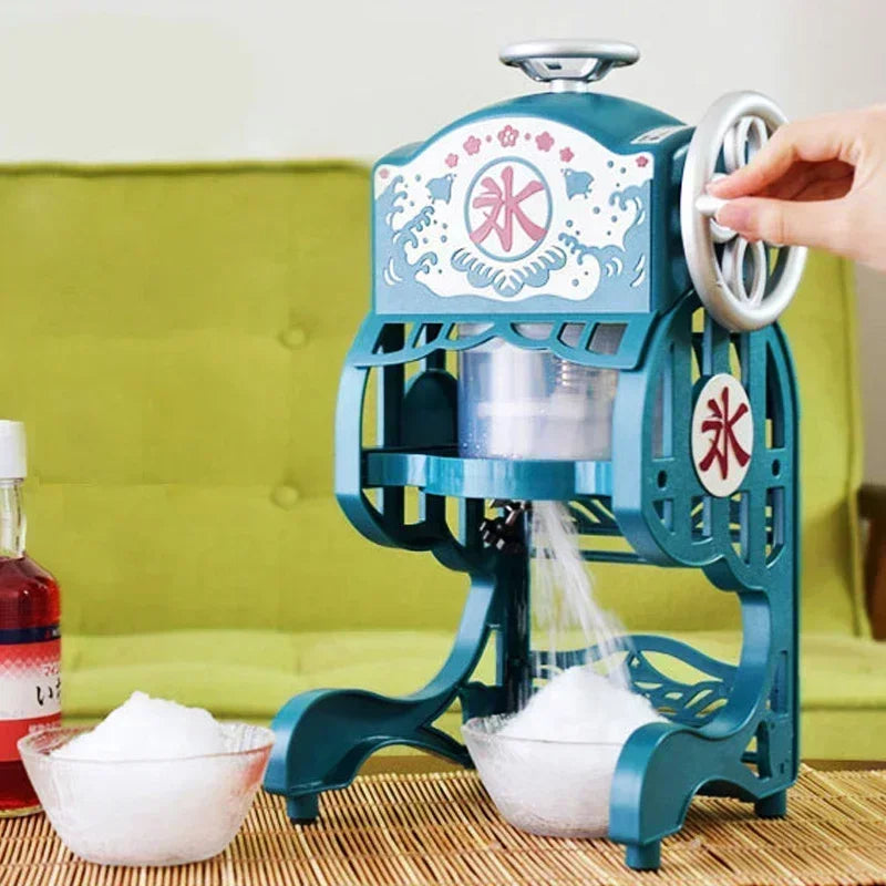 220V Retro Chi-bi Maruko Portable Ice Maker Machine Household Ice Crusher Ice Maker Slush Electric Crushed Shaver Crush