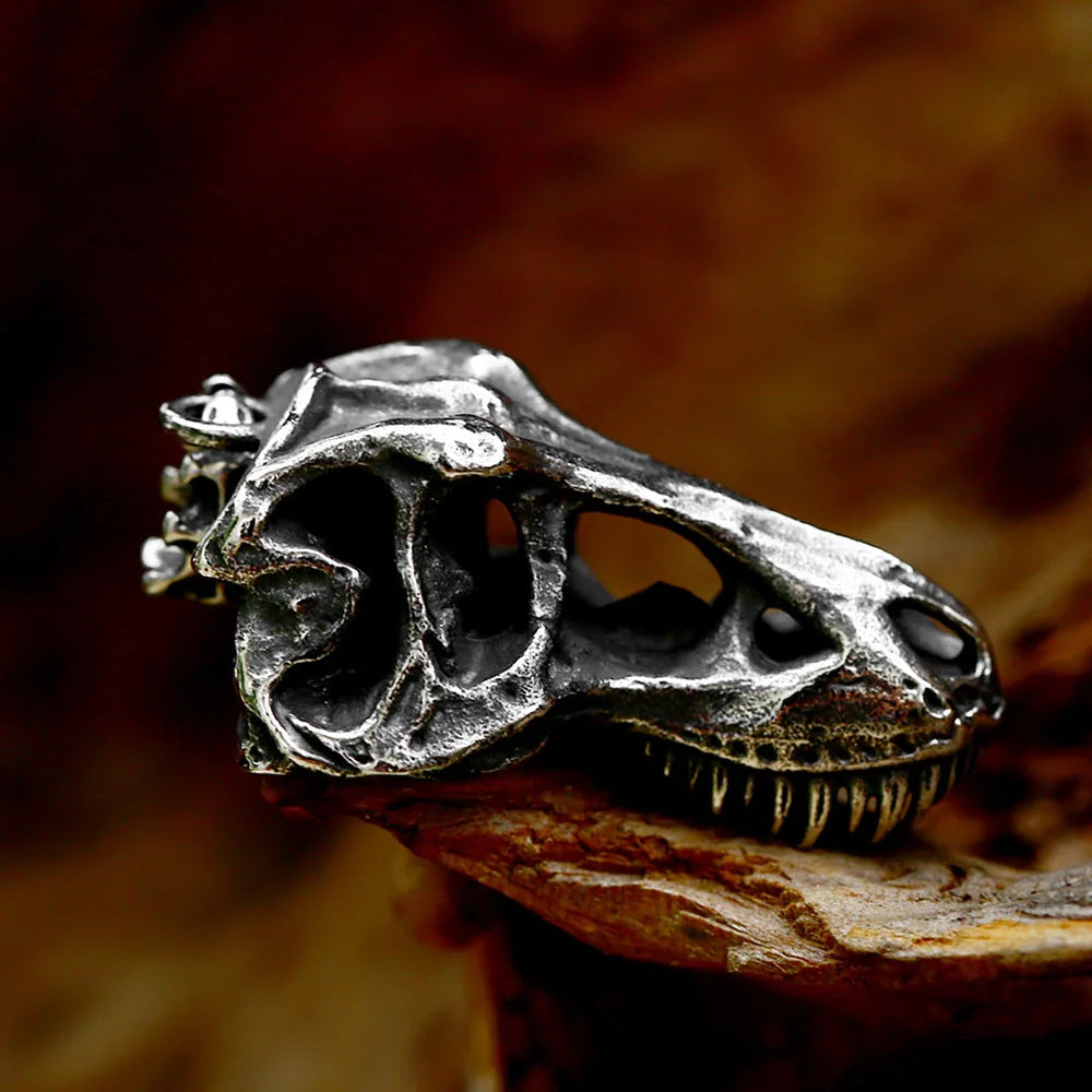 Dinosaur Skull Pendant — Stainless Steel