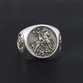 St. George Dragon Ring — 925 Silver