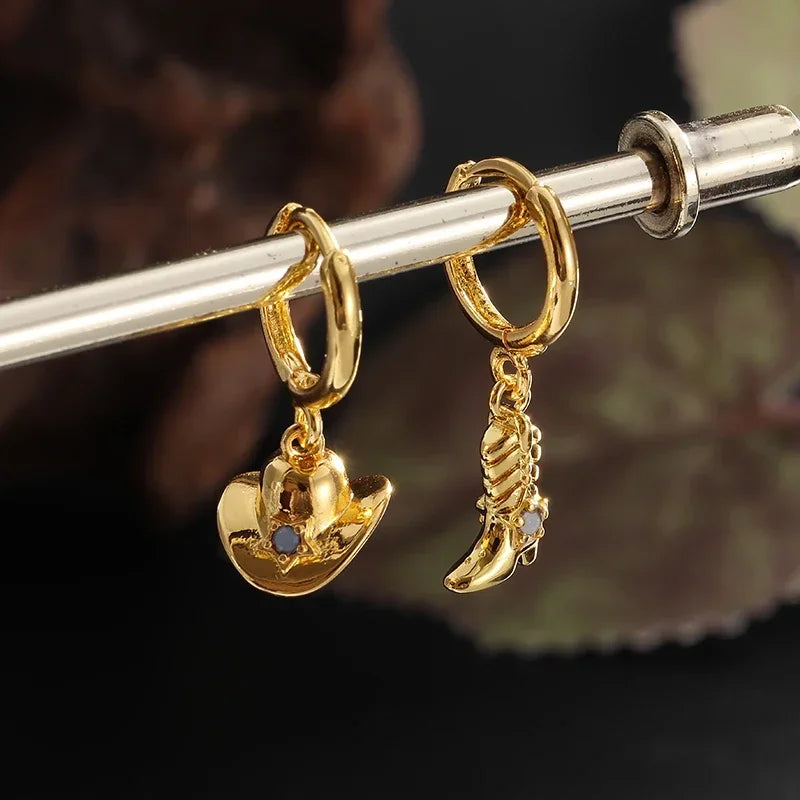 Gothic Spiked Hoop Earrings Small Textured Huggie — Two-Tone