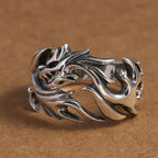 Fashion Goth Double Layer Rose Couple Rings for Men Women Retro Opening Stainless Steel Thorns Punk Finger Ring Jewelry