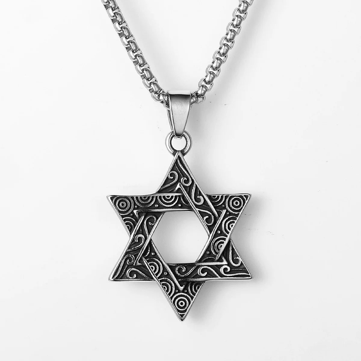 Solomon Seal Pendant Necklace Stainless Steel Vintage
