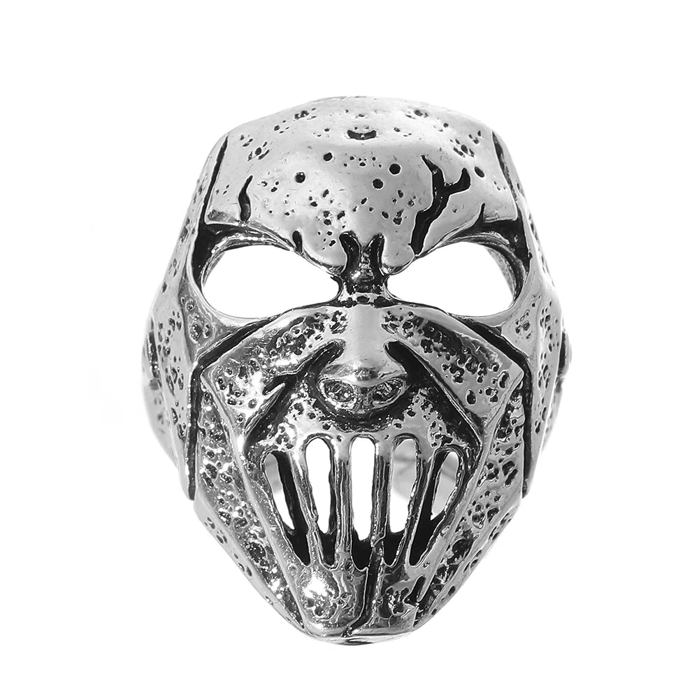 Robot Ghost Skull Open Ring — Stainless Steel