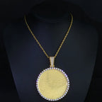 ESKEEM Big Circle Photo Medallions Chain Pendant Iced Out Men Hip Hop Memory Picture Pendant Jewelry Christmas Gift