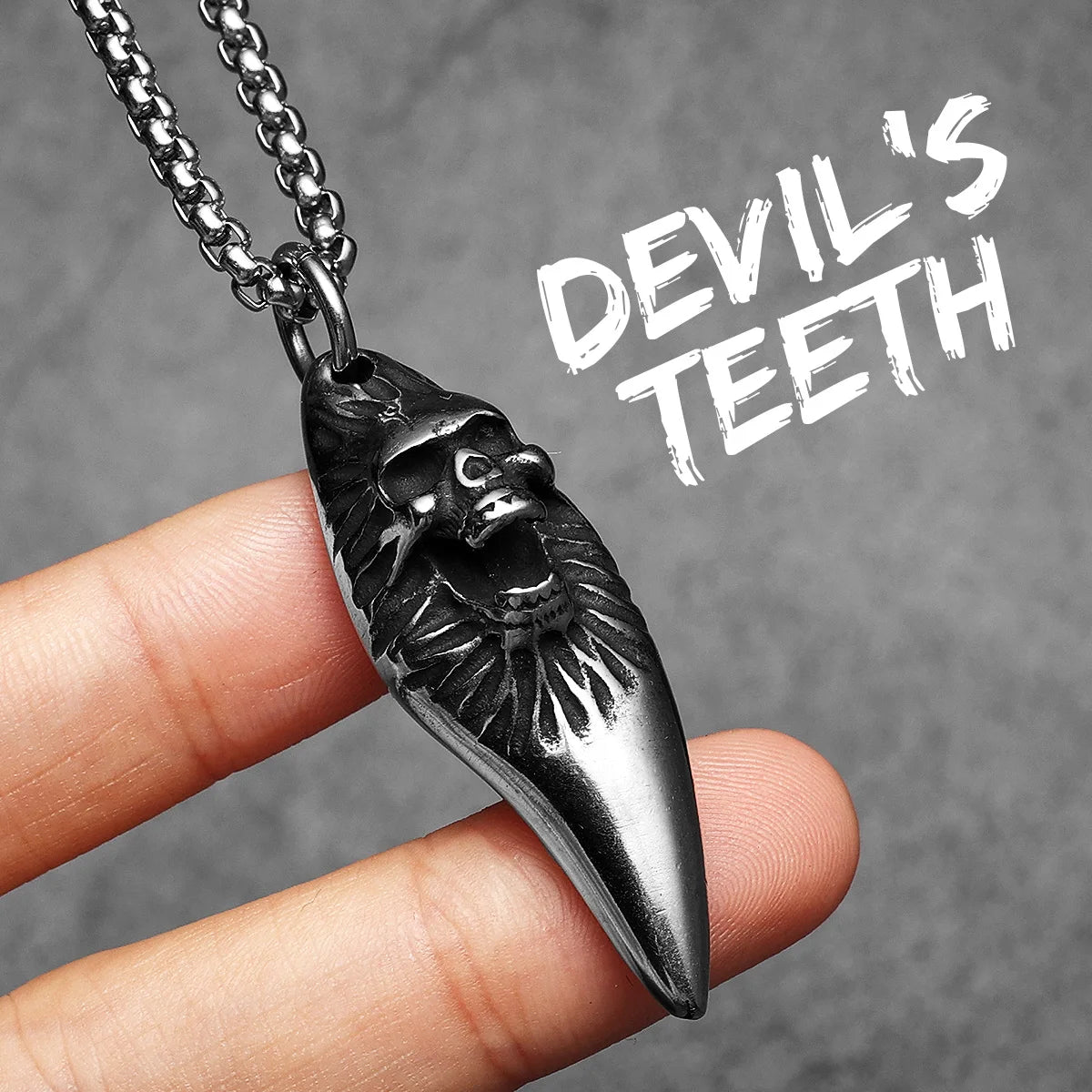 Cross Skull Pendant Necklace Stainless Steel