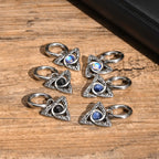 Viking Stone Triangle Huggie Hoop Earrings