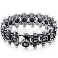 Gothic Men's Skull Heads Link Chain Bracelet for Man Punk Rock Stainless Steel Unique Masculine Skeleton Jewelry Gifts