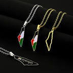 Palestine Map Pendant Necklace — Stainless Steel