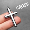 Cross Pendant Necklace Stainless Steel Minimal