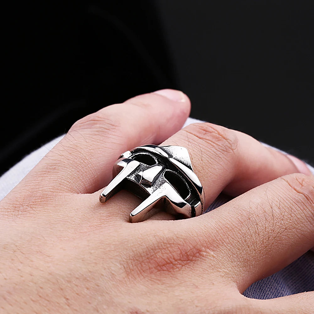 Steel Ring Vintage Doom Mask Punk
