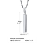 Pillar Bar Pendant Necklace — Stainless