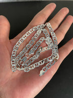 925 Sterling Silver Necklace 6mm Side Z-Shaped Necklace for Men and Women Jewelry Gift 45-60cm