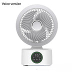 Portable Wall-Hanging Fan With Remote Control Smart Voice Rechargeable USB Household Electric Folding Fan Nightlight