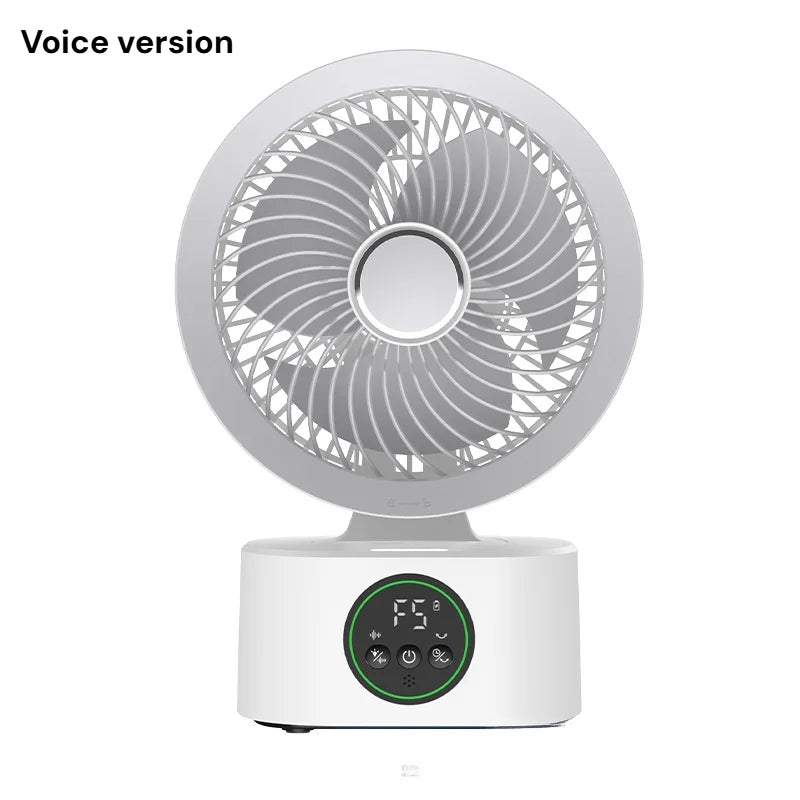 Portable Wall-Hanging Fan With Remote Control Smart Voice Rechargeable USB Household Electric Folding Fan Nightlight