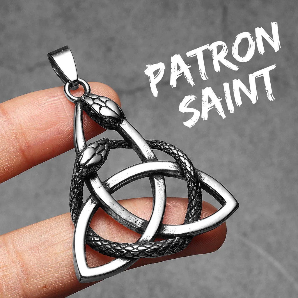 Viking Snake Pendant Necklace — Stainless Steel