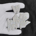 925 Silver VVS Moissanite Letter Pendant