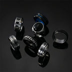 Viking Rune Cross Ring Set for Men — 7-Piece Stainless Steel