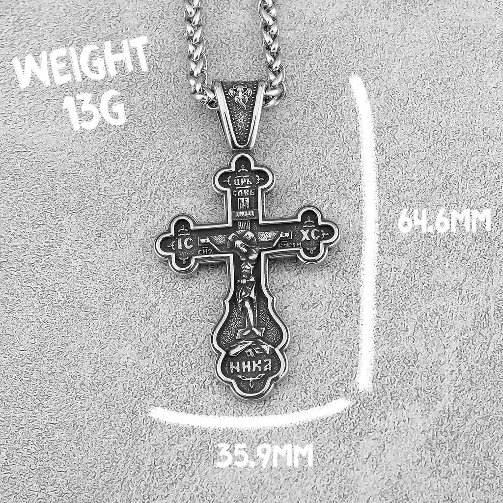 316L Stainless Steel Odin Vintage Men's Viking Necklace Nordic Religious Belief Jesus Valknut Cross Pendant Jewelry Unisex