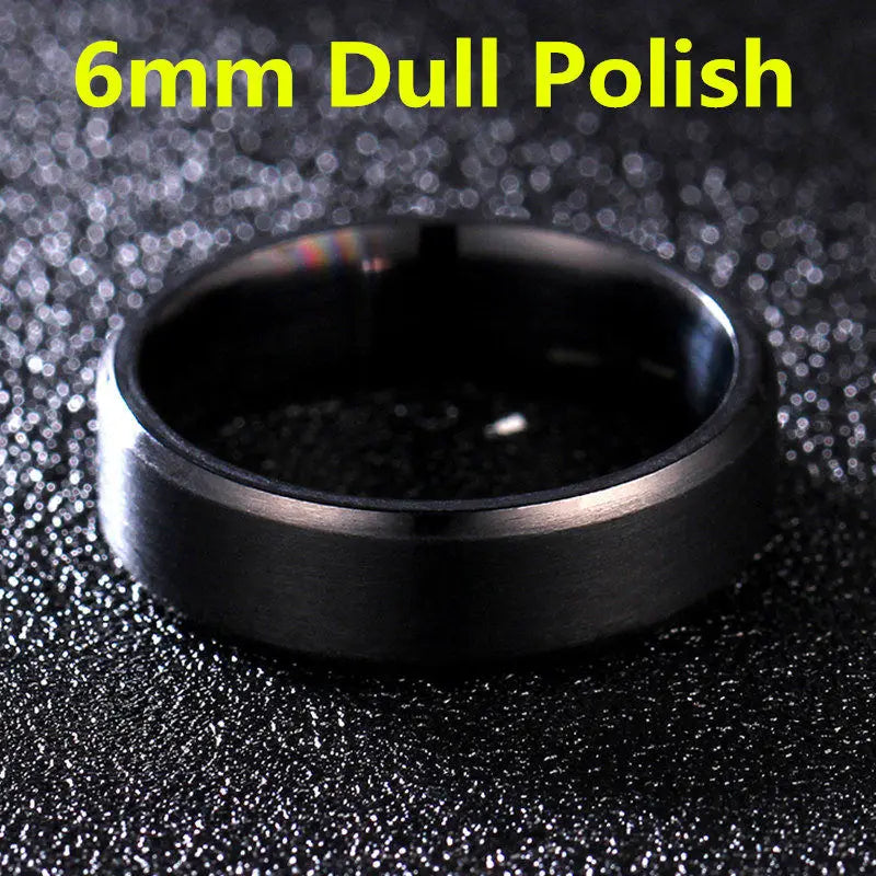 Brushed Dull Polish Silver Band Ring 4-8mm — Stainless Steel