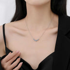 Luxury 18K Solid Platinum PT950 Necklace Moissanite Princess Pendant 2.8 carat D Color Moissanite Full Diamond Clavicle