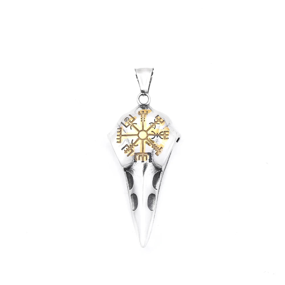 Viking Raven Stainless Steel Pendant Necklace