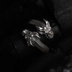 New Personalized Retro Domineering Trend Two-headed Dragon Ring Men Women Punk Adjustable Ring Hip Hop Rock Simple